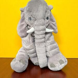 IKEA Klappar Elephant Plush Stuffed Animal Large 23" Grey Safari Nursery Gift